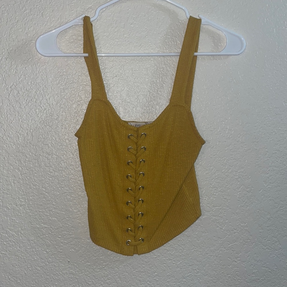 Small mustard yellow crop top